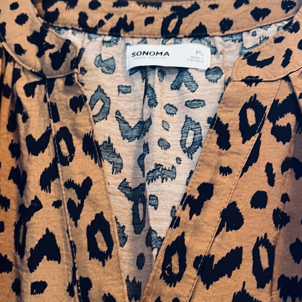 Sonoma Animal Print Top in Tan and Black